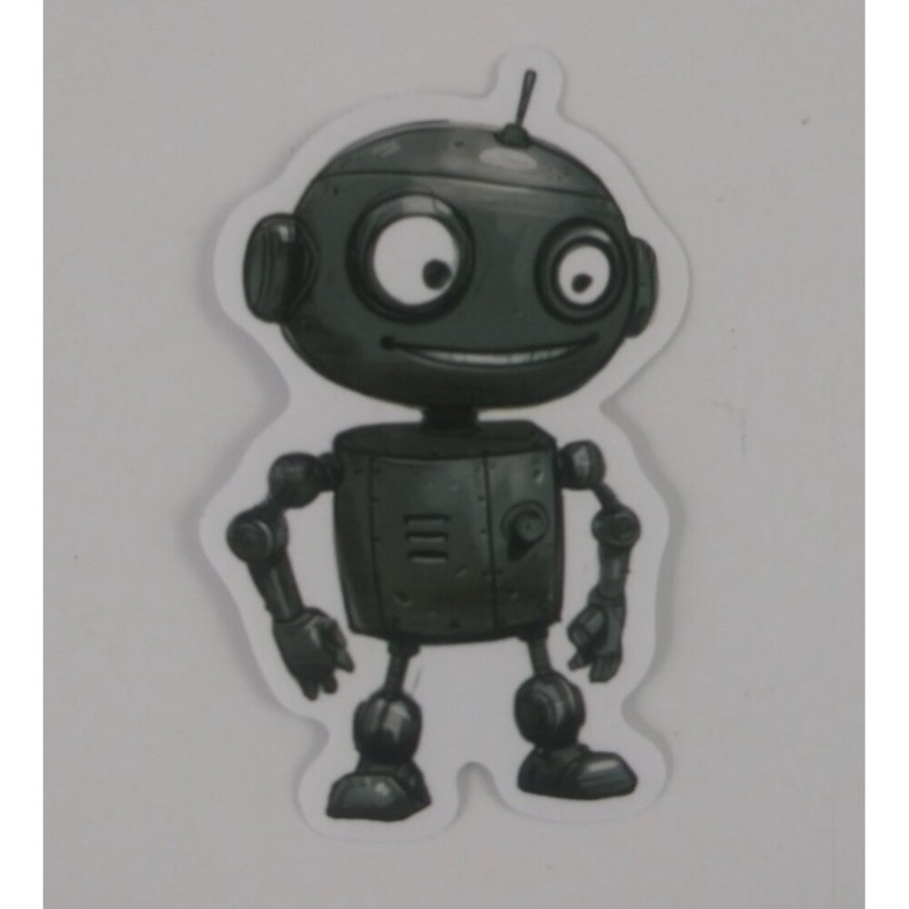 10/$10 Cute Happy Little Robot Sticker 2.5" x 1.5" (N)